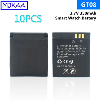 

10Pcs GT08 350mah Rechargeable Li-po Li-ion Lithium Smartwatch Battery Stable Power Supply Batteries Replacement for Smart Watch