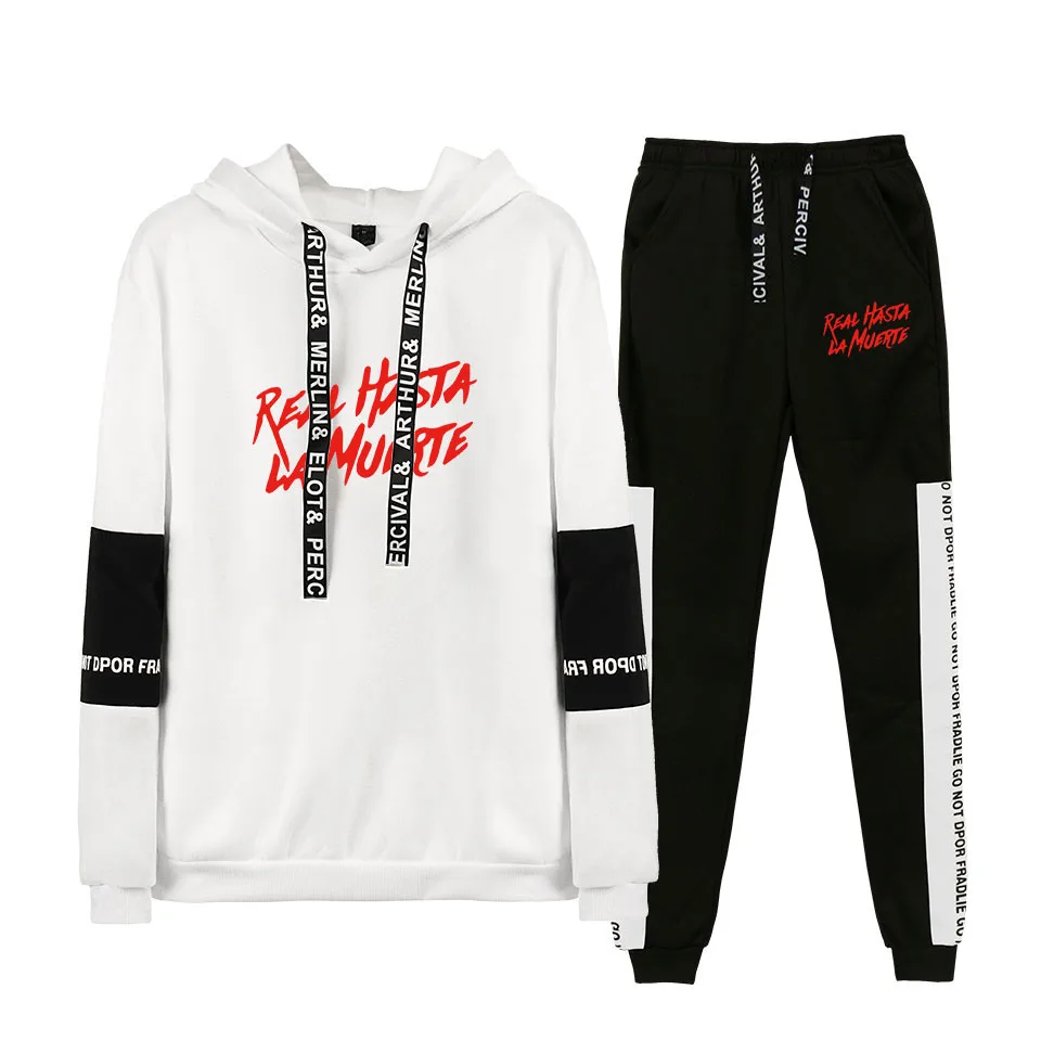 Anuel AA Sudadera con capucha y pantalones de chándal para hombre y mujer, de 2 piezas, ropa de calle Conjunto de sudadera Anuel AA |Sudaderas capucha y sudaderas| - AliExpress