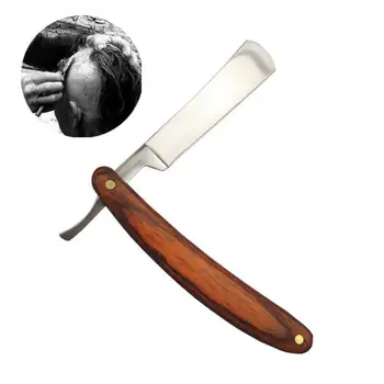 

Straight Edge Stainless Steel Barber Razor Folding Shaving Knife Wooden Handle Hair Removal Tools