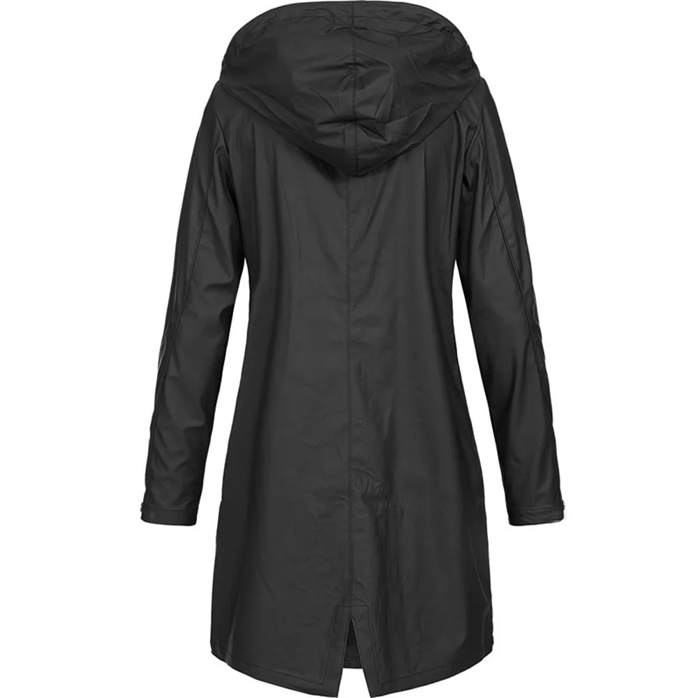JAYCOSIN зимняя куртка Женская Плюс Размер Женская s однотонная дождевая куртка женские худи для улицы водонепроницаемое длинное пальто ветрозащитная 824