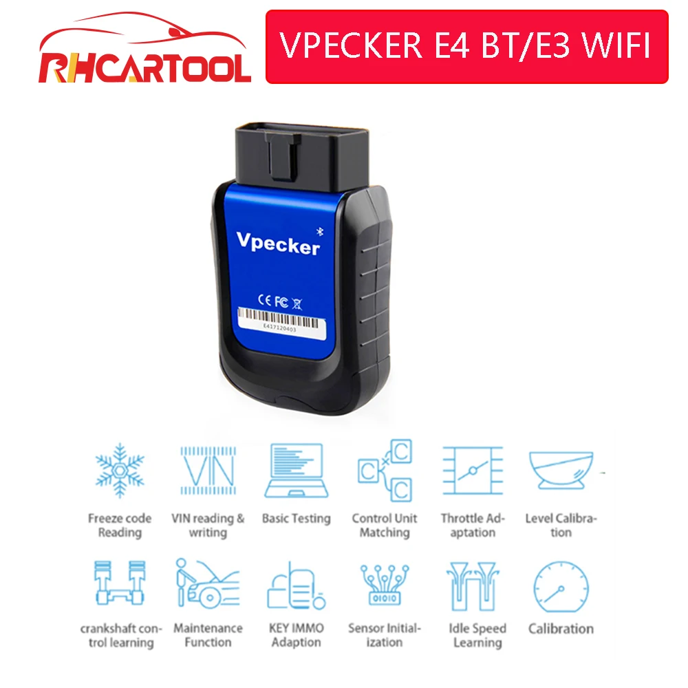 

OBD2 VPECKER E4 Bluetooth XTUNER E3 Wifi Full System OBDII Scan Tool for Android Support ABS Bleeding/Battery/DPF/EPB/Injector