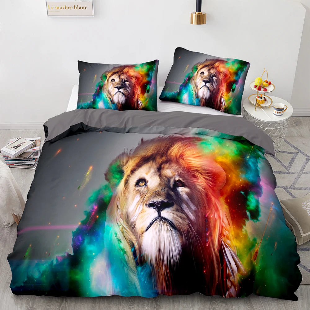 Beast lion Bedding Set Single Twin Full Queen King Size Animal Bed Set Aldult Kid Bedroom Duvetcover Sets 3D Print 037 crib bedding sets Bedding Sets