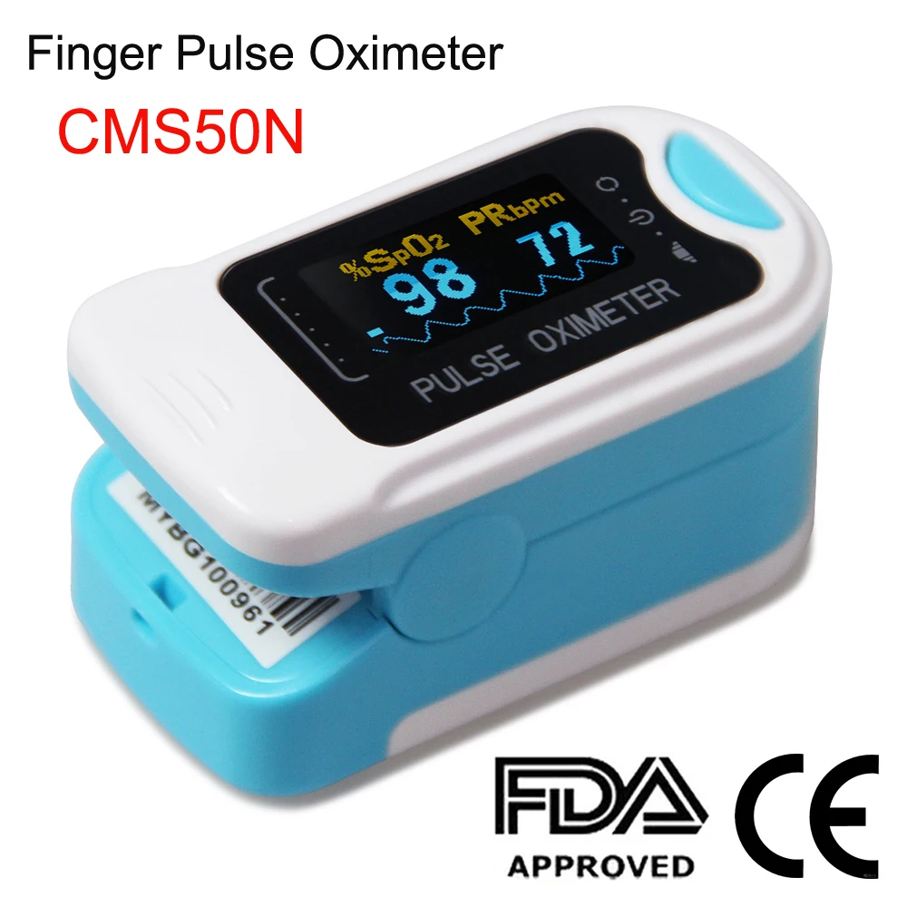 CMS50N Finger Tip Pulse Oximeter Portable Blood Oxygen meter SpO2 Saturation Pulse Rate Heart Rate HR PR Health Monitor CE,FDA