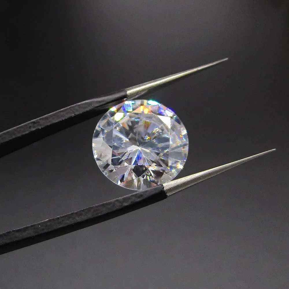 5a+ Quality 1mm~12mm White Cubic Zirconia Gemstone Round - Technical View