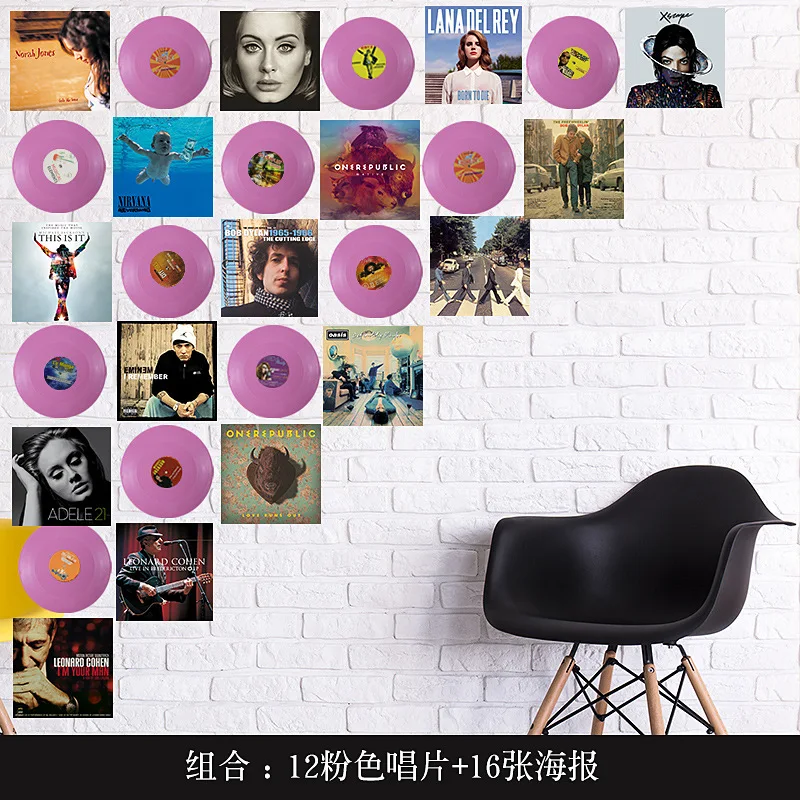 Vinyl Schallplatte Disc Dekoration Retro Stil Poster Wandaufkleber Fotografie Prop Home Bar Cafe Innen Persönlichkeit Wanddekoration – Detail 11