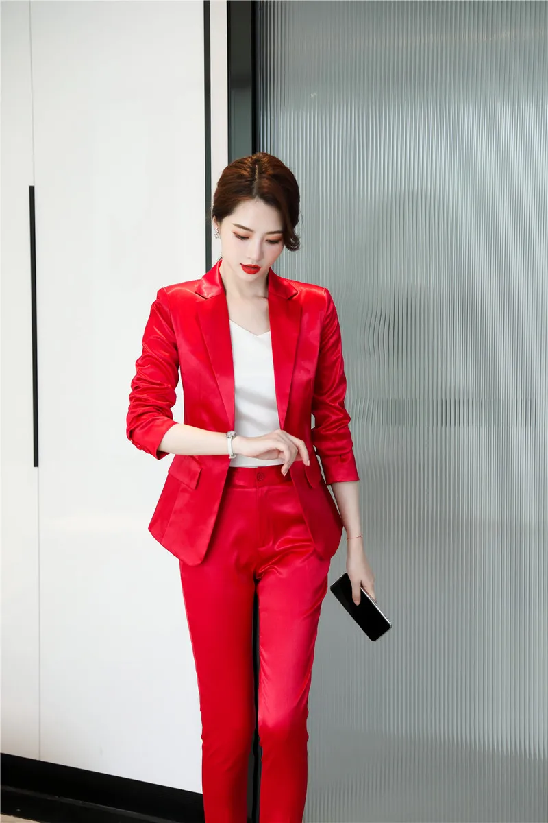 High Quality Fabric Women Formal Professional Business Suits OL Styles  Office Work Wear Autumn Winter Blazers Trousers Set