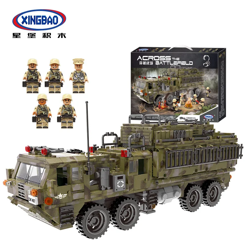 XINGBAO Xb-06015 Военная серия сверхмощный грузовик Обучающие собранные маленькие частицы строительные блоки игрушка тигр танк