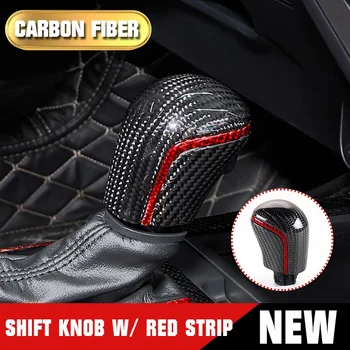 

Real Carbon Fiber Gear Shift Collars Stickers For 2018-2020 TOYOTA CAMRY SE XSE LE XLE CARBON FIBER SHIFT KNOB W/ RED STRIP
