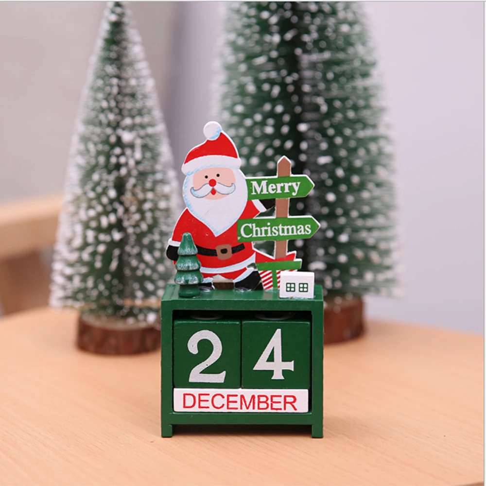 Santa Claus Рождественский стол, Праздничные рождественские украшения, календарь, настольный календарь, деревянный зимний домашний декор, офисные вечерние принадлежности для отеля - Цвет: Santa Claus