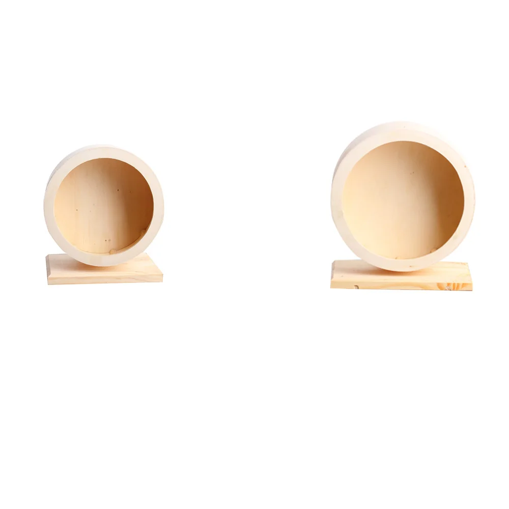 Wooden Hamster Cage Small Pet Exercise Wheel Mute Hamster Running Wheel Pet Toy Wheel For Hamsters Mouse Rats African Hedgehog