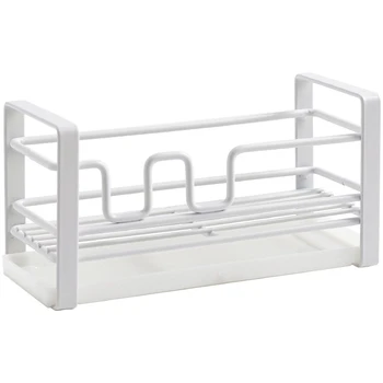 

Metal Sponge Drain Storage Shelf Kitchen Sink Counter Cleaning Wipe Shelf Kitchen Accessories with Tray Pool Shelf