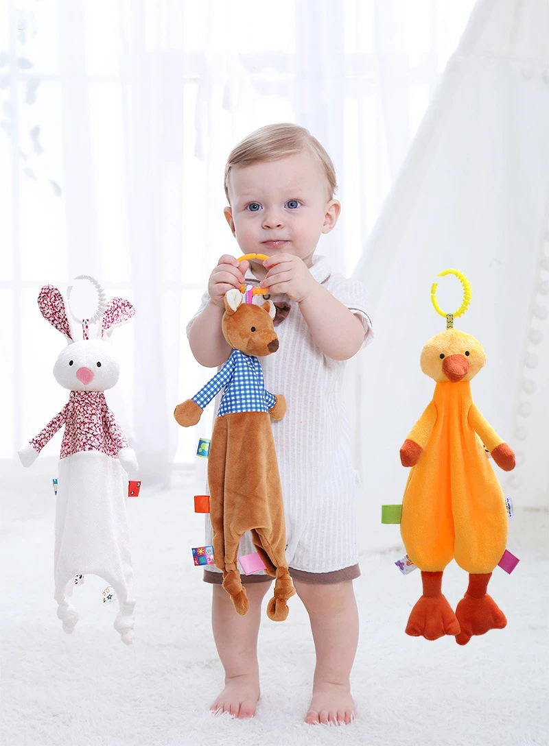 Anneau De Dentition Pour Nouveau Ne Jouet En Peluche Douce Pour Bebe Poussette Serviette Apaisant Hochets Singe Compagnon De Jeu Calme Aliexpress