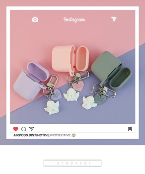 

Angel Keyring Silicone Case for Apple Airpods 1 2 Accessories Case Protective Cover Bag Box Earphone Case