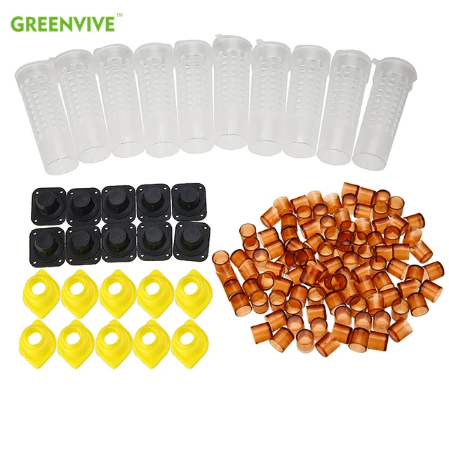Bee Cell Cups Cup Kit Queen Ketrec Greenvive Nevelési Rendszer Méh Tenyésztési Készlet Termesztési Doboz 110Pcs Műanyag - Image 4