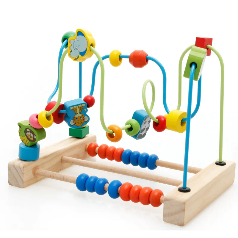 

MWZ Wooden Educational Toys Abacus Calculation Animal Bead-stringing Toy Beaded Bracelet Children ENLIGHTEN Teaching Aids Color