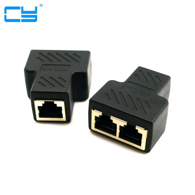 

100 штук/лот Cat6 RJ45 8P8C разъем для двойного Адаптера сети Ethernet Патч-корд RJ45 сплиттер с эскудом