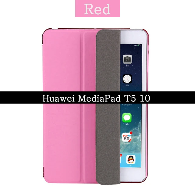 MediaPad T5 10 Чехол-книжка с подставкой для huawei MediaPad T5 10 AGS2-W09/L09/L03/W19 10,1-дюймовый Магнитный чехол из искусственной кожи с функцией автоматического пробуждения/сна Smart Cover - Цвет: MediaPad T5 10