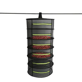 

Drying Net Multi-Layer Hanging Basket With Zipper Folding Dry Rack Herb Dryer Bag Mesh For Herbs Flowers Buds Planting Drying