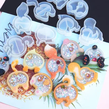 

1PC Cute Shaker Molds Quicksand Animal Butt Cat Epoxy Resin Molds Silicone Mold Wand Oil Syringe Craft Pendant Tools