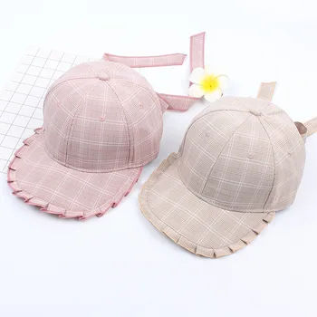 

1PCS Plaid Chapeu Outdoor Cap Adjustble Casual Hat Hot sale Ladies Sweet Hat Spring Snapback Female Sun Hat Streetwear Cap Women