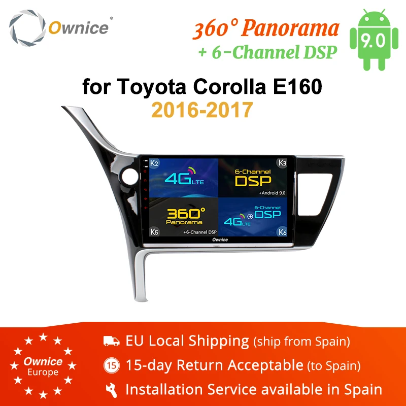 Ownice K1 K2 K3 K5 K6 Android 9 0 8 Core 2 Din Автомобильный dvd плеер для Toyota Corolla 2016 2017 4G LTE 360 панорама