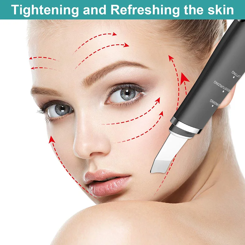 

Mini Usb Rechargeable Ultrasonic Skin Scrubber Deep Cleaner Peeling Shovel Facial Skin Pore Scrubber Facial Skin Scrubber Lifter