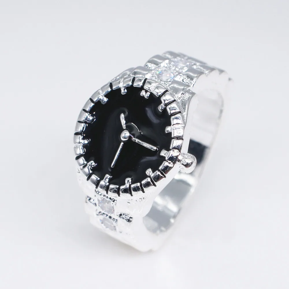 

Unique Watch Ring Personalized Creative Silver Ring Hip Hop Punk Biker Party Ring Birthday Present Watch Jewelry