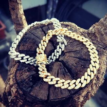 8 мм Bling Iced Out кубического циркония браслет геометрический AAA CZ камень теннис кубинская цепь браслеты для мужчин и женщин ювелирные изделия