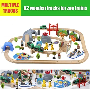 

Wooden Train Track Magnetic Diecast Slot Train Wood Railway Magnetic Diecast Slot Car Rail Track Educational Toys For Kids Gifts
