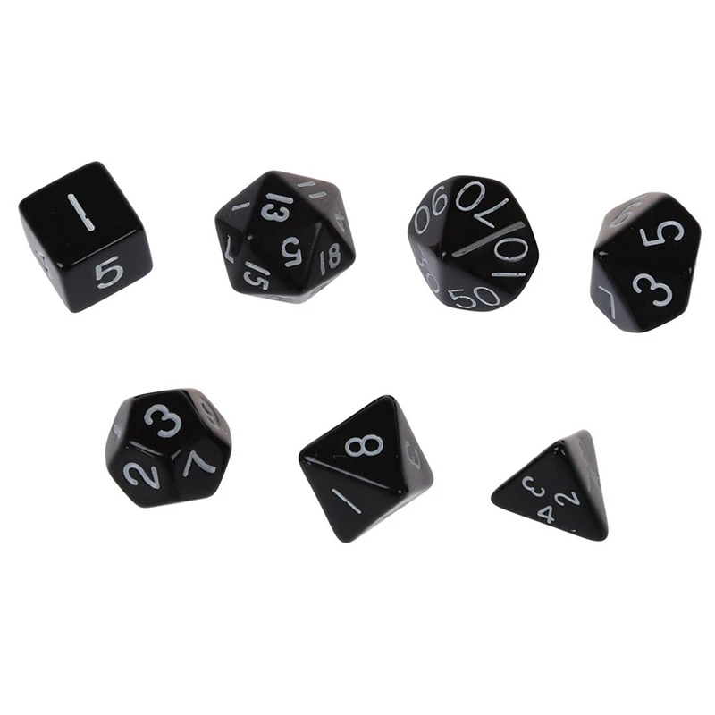 14 шт. игральные кости D4-D20 для игр Подземелья и Драконы RPG Подземелья и Драконы D&D, 7 шт. черный и 7 шт. красный