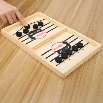 

2 in 1 Ice Hockey Game Fast Sling Puck Game Family Table Catapult Chess Ice Hockey Game Parent-child Interactive Toy Kids Gift
