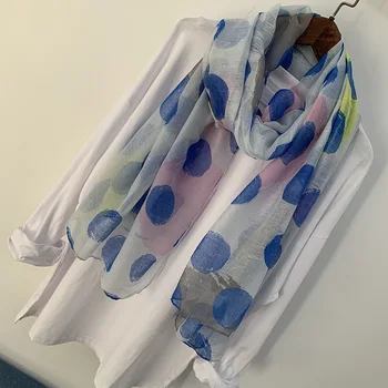 

Autumn and winter new Bali yarn wave scarf long cotton and linen printed scarf shawl