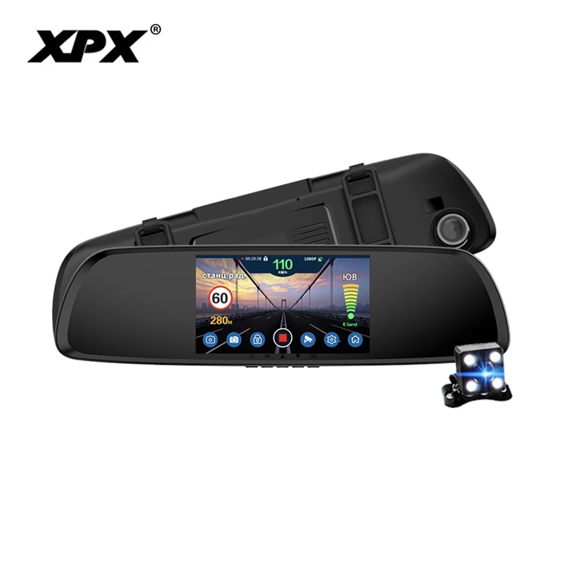 Car DVR 3 in 1 Mirror Rear view Camera Dash Cam Car Accessories Full HD 1080P DVR Anti-radar GPS Car Camera Radar Detector