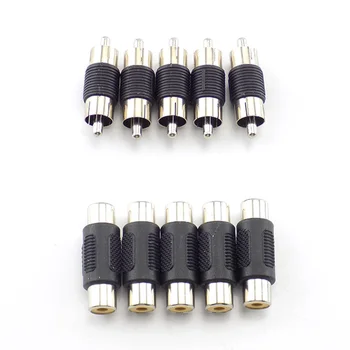 

2/10X Dual RCA Male to male female to female Audio Connector Adapter Plug video Coupler AV cable for CCTV camera
