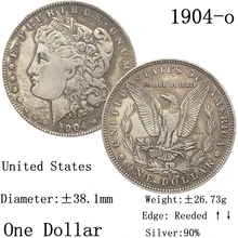 Stany zjednoczone ameryki 1904 O Morgan 90 srebro 1 jeden dolar kopia moneta Liberty USA w bogu kolekcja pamiątkowe monety tanie tanio CN (pochodzenie) Metal Imitacja starego przedmiotu CASTING 1900-1919 People