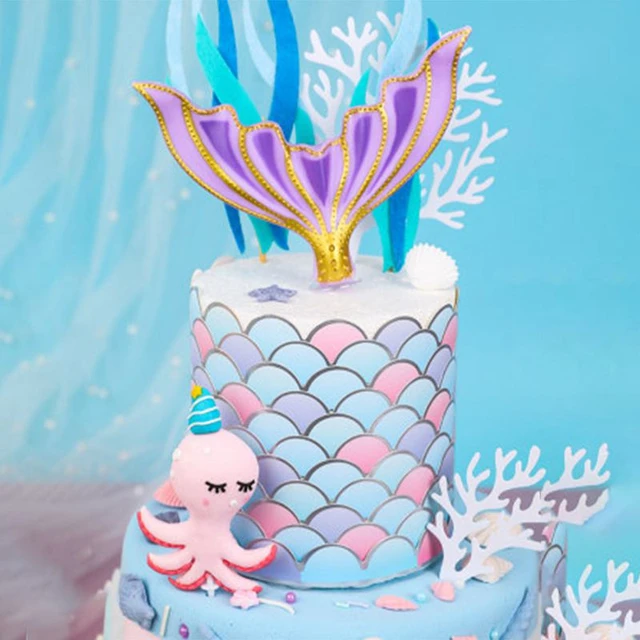 Ocean Themed First Birthday Cake  Baby Mermaid Party Cake Topper - Animal  Cake - Aliexpress