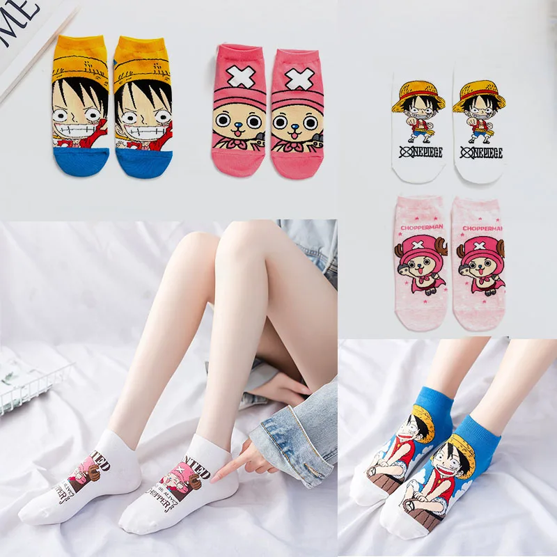 Цельнокроеные носки аниме рассекающие демонов женские летние тонкие Luffy Choba с