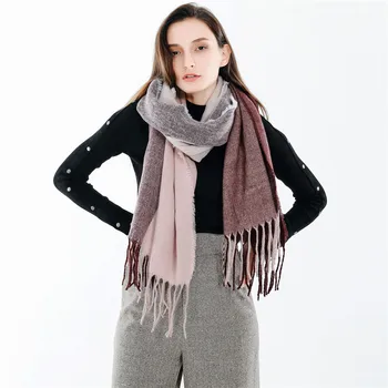 

New fashion color matching warm cashmere scarf shawl in autumn and winter