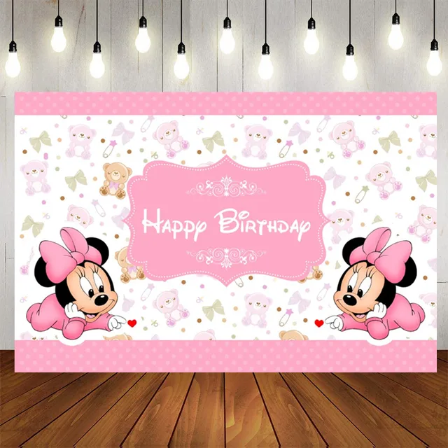 Disney Hot Cartoon Red Minnie Mouse Party Photo Background Mickey Mouse Colorful Wallpaper Happy Birthday Baby Shower Backdrops Party Backdrops Aliexpress