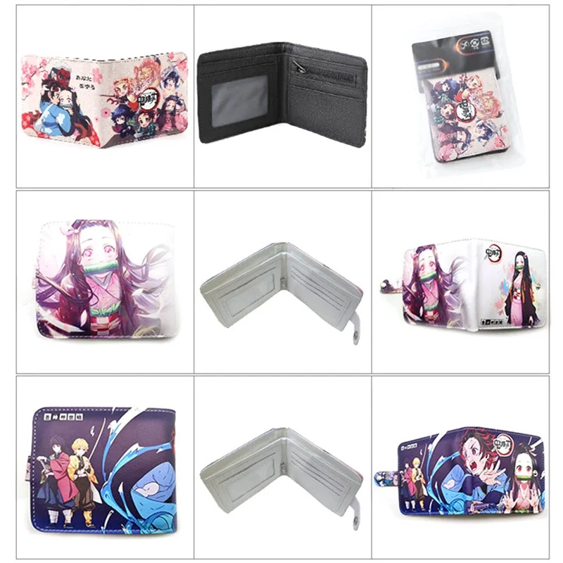 Demon Slayer: Kimetsu no Yaiba Kamado Nezuko Кошелек кожаный pu двойной кошелек подарочный Кошелек для монет