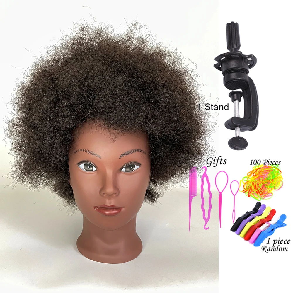 Traininghead Salon Afro Mannequin Head Human Hair Dummy Doll