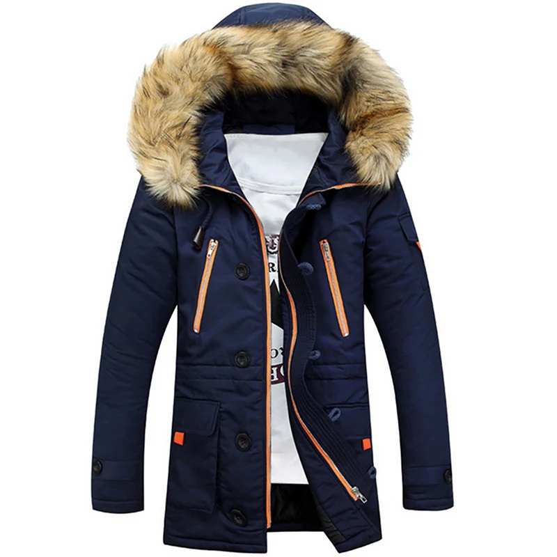 Мужская зимняя хлопковая куртка, пальто, толстые теплые парки, Мужская теплая утолщенная куртка, армейская Военная ветровка, меховая верхняя одежда с капюшоном
