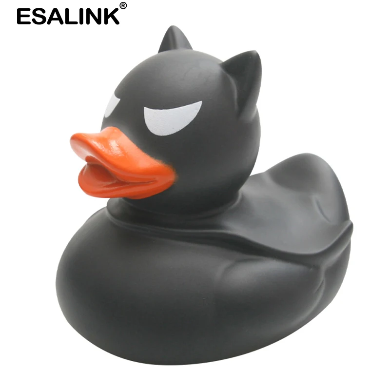 Новая игрушка для ванны ESALINK 8 см звуковая резиновая утка черная дьявола Игрушки