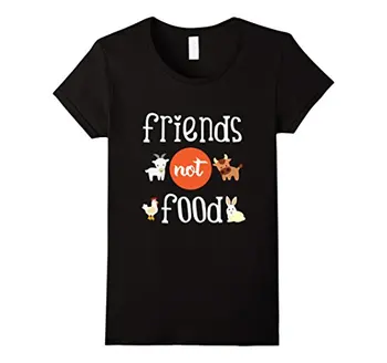 

Animals Are Friends Not Food Funny Vegetarian Vegan T-Shirt Printed Funny T Shirt Women Brand Clothing Black Hiphop