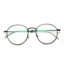Новые корейские модные ретро круглые маленькие свежие очки с оправой без градусов очки для чтения ультра светильник с памятью металлическая оправа унисекс очки