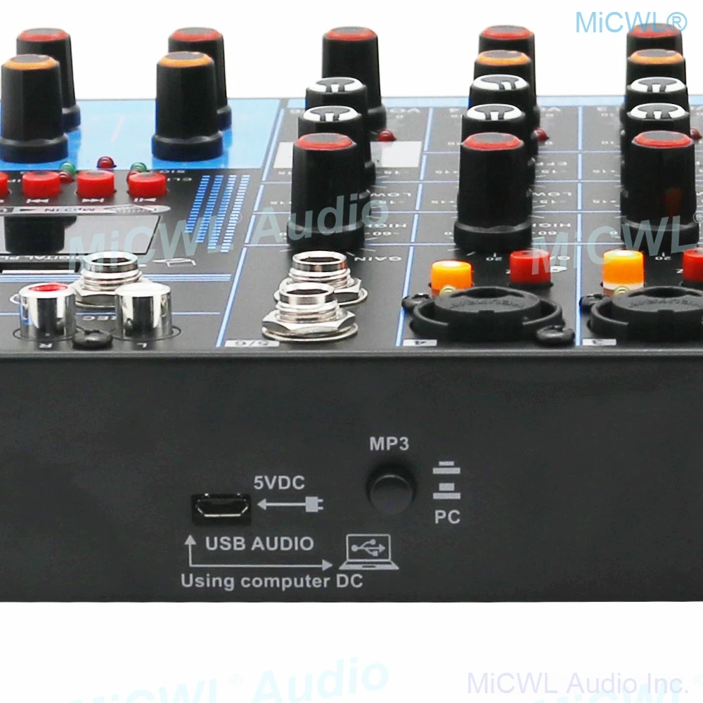 Console de Mixagem de Som Estúdio de Palco ao Vivo Portátil de 6 Canais com 6 Usb para Notebooks Entrada 48v - Image 4