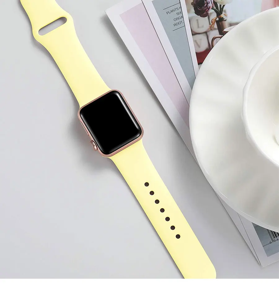 44 мм ремешок для apple watch band 42 мм Correa apple watch 4 3 2 iwatch band 38 мм 40 мм браслет силиконовые аксессуары для наручных часов 42