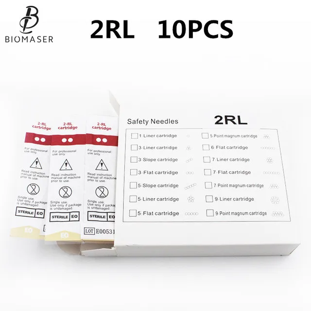 Картриджи с иглой 10 шт. 2RL принадлежности для микроблейдинга одноразовые