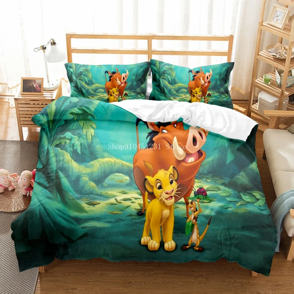Disney The Lion King Simba Bedding Set 3D Printing Cartoon Quilt Duvet