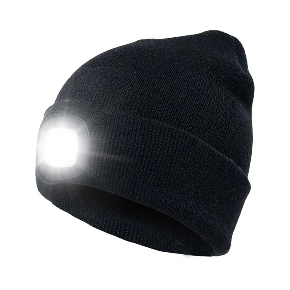 Теплая уличная вязаная шапка с подсветкой, светодиодная светлая крышка, уникальный дизайн, светильник, портативный, лучший подарок, высокое качество - Цвет: D